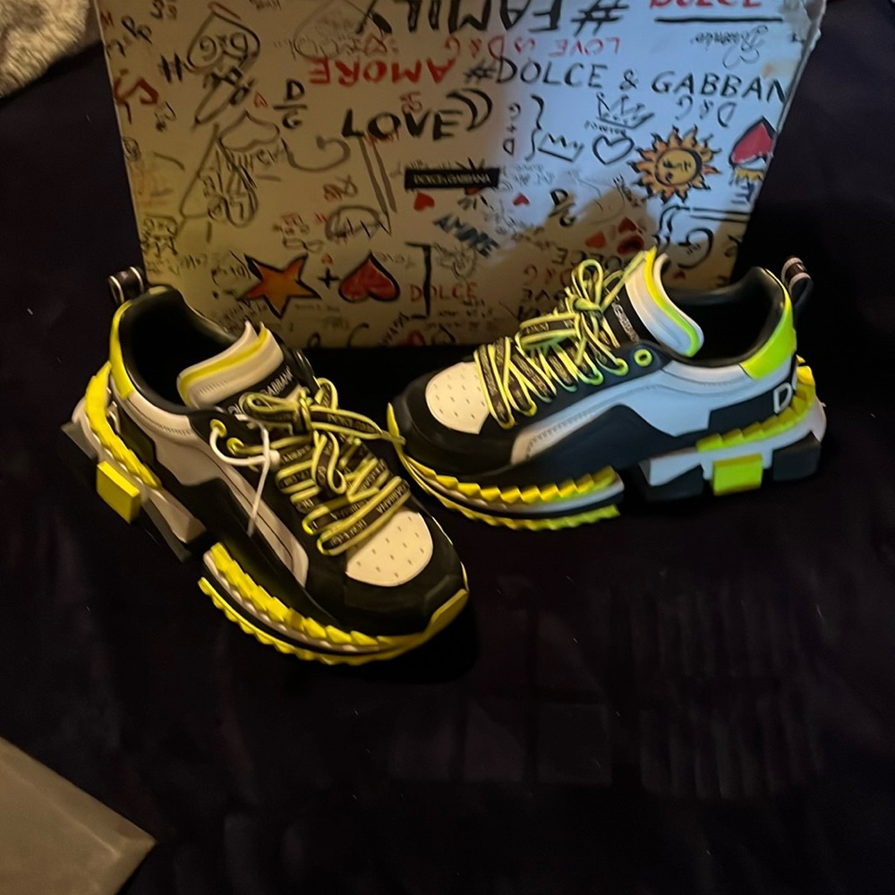 Dolce&gabbana white black and neon green